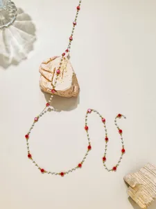 Chaîne fine en acier inoxydable avec perles et perles colorées pour collier bracelet.