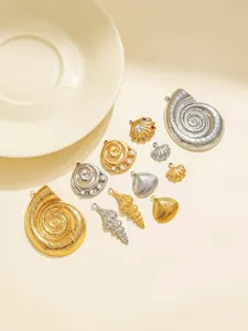 Pendentif coquillage conque vie marine en acier inoxydable accessoires fabrication bijoux DIY