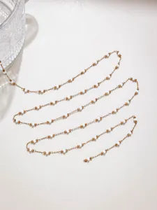 Edelstahl Kristall Perlenkette für DIY Schmuckherstellung und Kleidungsdekoration.