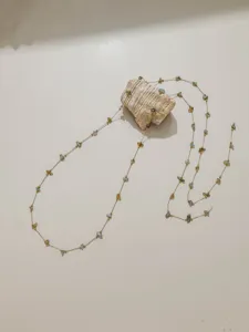 Natural stone chips stainless steel thin chain DIY necklace bracelet glasses chain crafting material