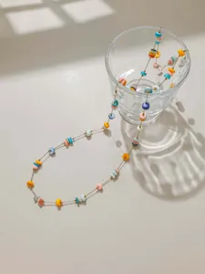 Boho colorful beaded chain necklace DIY summer style jewelry accessory for women new