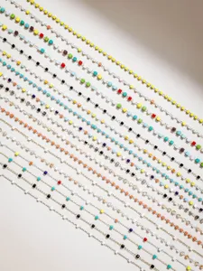 Catena di perline colorate bohémien in acciaio inossidabile collana fatta a mano braccialetto gioielli