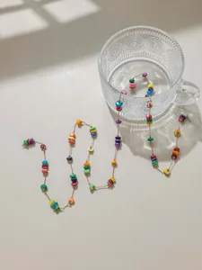 Boho colorful beaded chain necklace bracelet DIY summer fashion jewelry accessory 1 meter