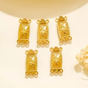 Stainless steel vintage carved multi-strand jewelry clasp connectors for DIY bracelets.