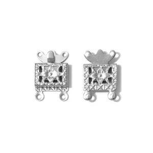 Stainless steel vintage floral box clasp multi strand jewelry connector for bracelet DIY.