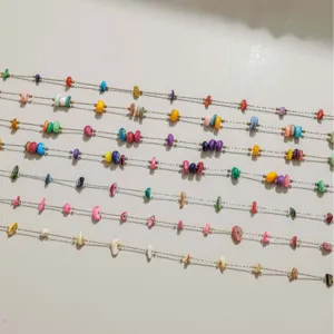 Bohemian Mixed Color Beaded Chain DIY Summer Necklace Bracelet Anklet Waist Chain