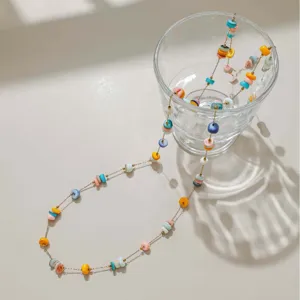 Bohemian colorful beaded chain for DIY summer necklace, bracelet, and anklet accessories 1m