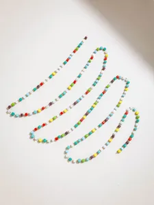 Catena di perline colorate bohémien in acciaio inossidabile collana braccialetto accessori