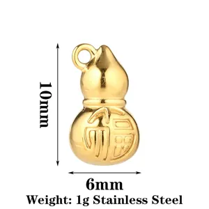 Ciondolo zuppa dorata in acciaio inox ciondolo portafortuna fai da te gioielli 10x6mm.