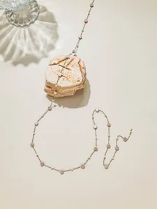 DIY chaine fine en acier inoxydable collier bracelet chaine de lunettes avec perles et perles plates.