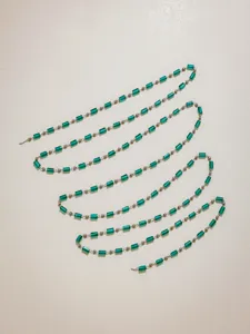 DIY crystal glass tube and metal round bead chain detail, perfect for handmade jewelry craft.