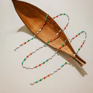 DIY colorful crystal beaded chain necklace bracelet stainless steel handmade jewelry material