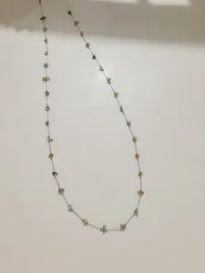 Stainless steel thin chain with natural stone chips for DIY necklace jewelry making