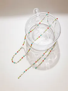Edelstahl Kristall Perlenkette Detail, handgemachte DIY Schmuck Zubehör für Halskette Armband