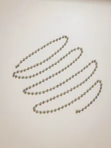 Detailed view of stainless steel beaded crystal chain, perfect for DIY jewelry making crafts.