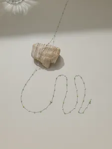 Chaîne fine de mini perles en acier inoxydable minimaliste vert blanc bijoux DIY