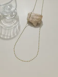 Chaîne mini perles de riz en acier inoxydable minimaliste bijoux DIY accessoire lunettes