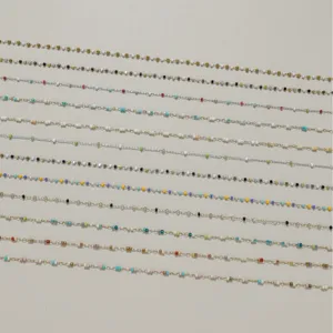 Chaîne Fine en Perles de Rocaille en Acier Inoxydable 304 Style Dopamine DIY Matériel pour Bijoux et Lunettes