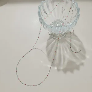 Chaine Fine en Acier Inoxydable Mini Perles Accessoire DIY Bijoux Chaine de Lunettes