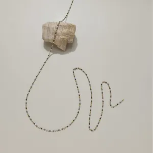 Chaine de perles delicate minimaliste multicolore mini perles collier chaine lunettes DIY bijoux
