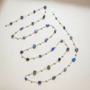 Edelstahl kleine Perle gemischter Stein Positionierung Kette französisch DIY Brille Kette