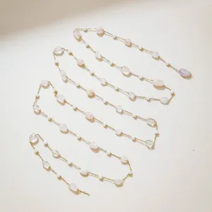 Edelstahl kleine Perlen bunte Edelstein Kette für DIY Schmuck und Brillenketten Accessoire