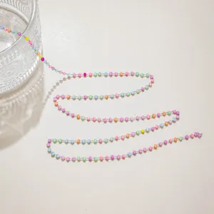 Stainless steel colorful crystal beaded chain for DIY handmade jewelry and accessories design.