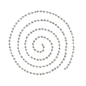 Stainless steel crystal bead chain, spiral arrangement handmade DIY jewelry material main view.