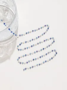 DIY Cadena de cuentas de cristal de acero inoxidable joyería hecha a mano accesorios