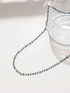 Cadena de cuentas de cristal de acero inoxidable DIY para joyas hechas a mano y accesorios.