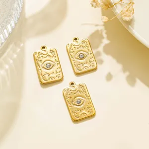 Set di ciondoli vintage dorati con malocchio in rilievo per accessori di gioielleria DIY