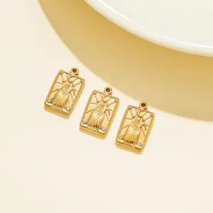 Gold stainless steel tarot death card pendants charms DIY jewelry accessories batch 3pcs