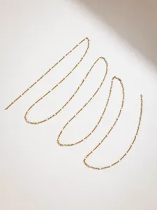 Gold stainless chain with pink beads, delicate DIY accessory for cute doll clothes and jewelry.