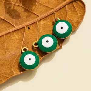 Grüner böser Blick Edelstahl Anhänger Charms für DIY Schmuckherstellung und Modeaccessoires.