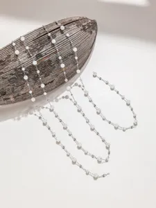 Edelstahl Perlenkette Kristall DIY Halskette Kette böhmischer handgemachter Schmuck Bastelmaterial