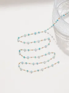 Handgemachte Kristallperlen Kette Detailansicht für DIY Schmuckherstellung Design.