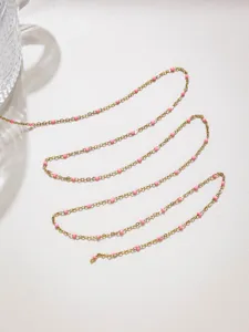 Stainless steel dopamine candy beaded fine chain DIY doll clothes necklace bracelet jewelry making