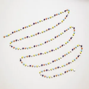 Catena di perline colorate in stile bohémien in acciaio inossidabile per gioielli DIY.