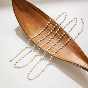Catena di perline colorate boho in acciaio inossidabile collana braccialetto fai da te