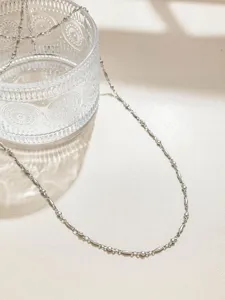 Stainless steel basic chain jewelry detail view, DIY crafting accessory material elegant.