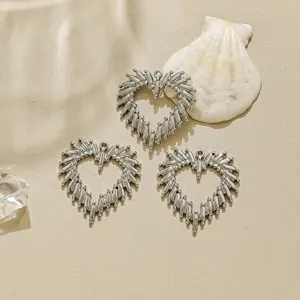 Edelstahl Herz Perlen Anhänger DIY Schmuck Zubehör Halskette Herstellung 3Stk.