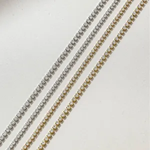 304 Stainless Steel Zirconia Cup Chain Bling Rhinestone Trim For DIY Clothing Collar Shoulder Strap Bag Making Accessories Jewelry Findings Half Finished Material