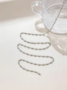 Stainless steel beaded chain detail, perfect for DIY jewelry making and crafting projects.