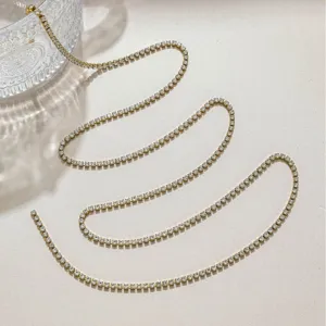 Bling rhinestone chain for DIY clothing collar strap bag decoration and jewelry making.