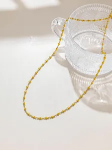Stainless steel gold beaded chain, simple DIY versatile jewelry making material for daily style.
