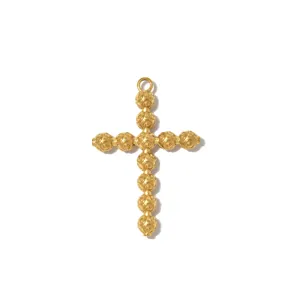 Edler Edelstahl Gold Kreuz Anhänger DIY Schmuck Zubehör für handgemachte Halskette