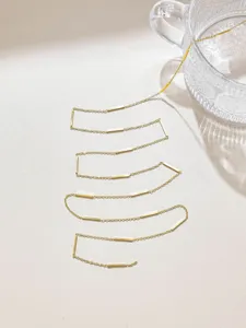 Detailed shot of a gold stainless steel basic chain, perfect for DIY jewelry crafting.