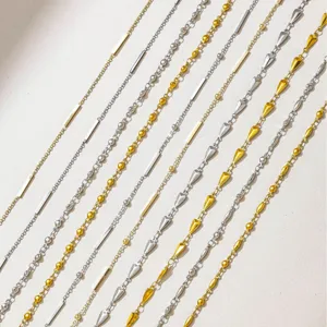 304 Stainless Steel Basic Chain Semi-Finished Craft Chain Strip For DIY Jewelry Making Findings Versatile Gold Silver Beads Chains Material