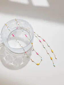 French style macaron shell rice bead chain for DIY necklace bracelet jewelry design detail.