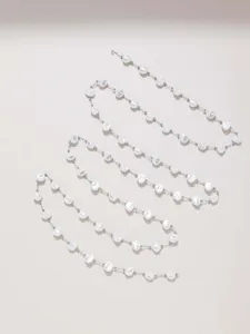 Irregular imitation pearl chain detail, ideal for handmade DIY jewelry and garment accessories.